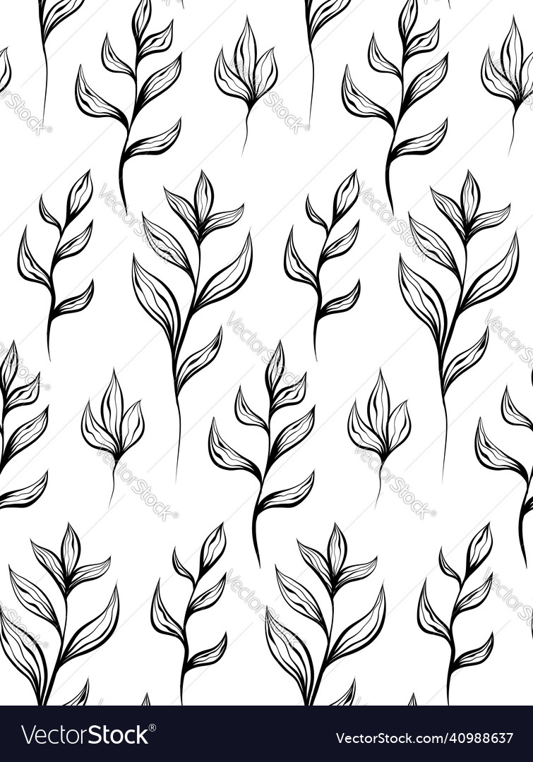 Seamless monochrome pattern with ink sketches vector image Seamless monochrome pattern with ink sketches