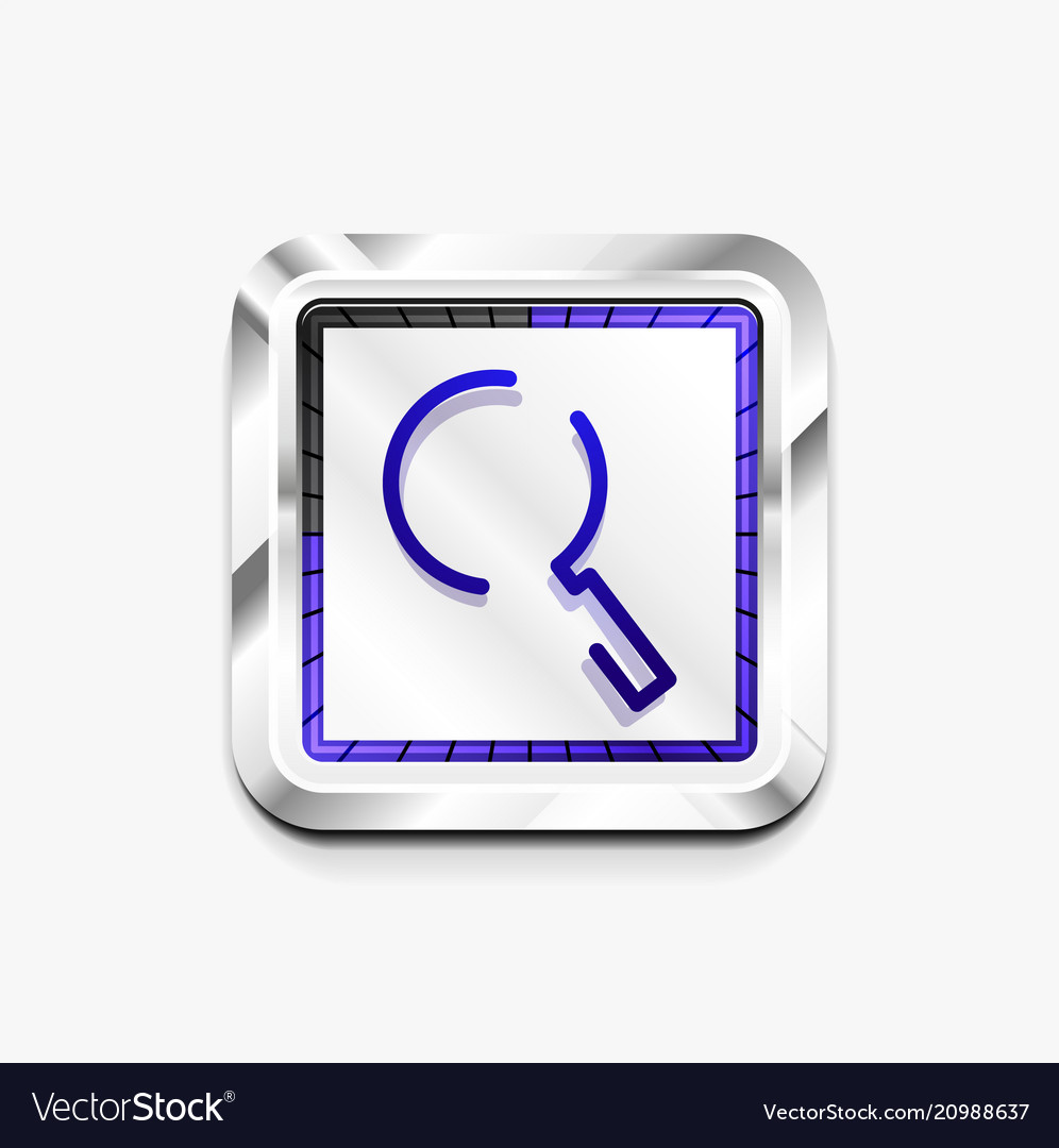 Search magnifier web button magnify icon modern vector image Search magnifier web button magnify icon modern