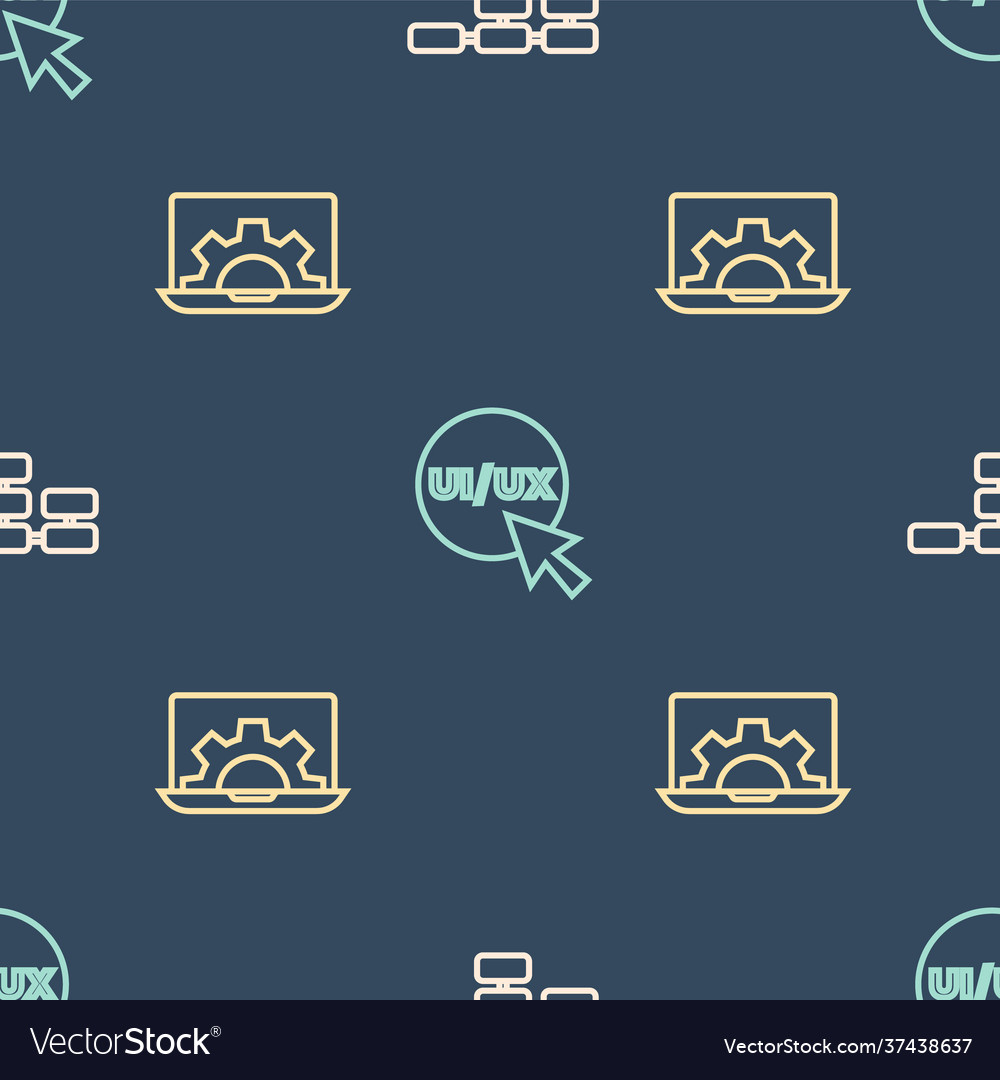 Set line site map web development and ui or ux vector image Set line site map web development and ui or ux
