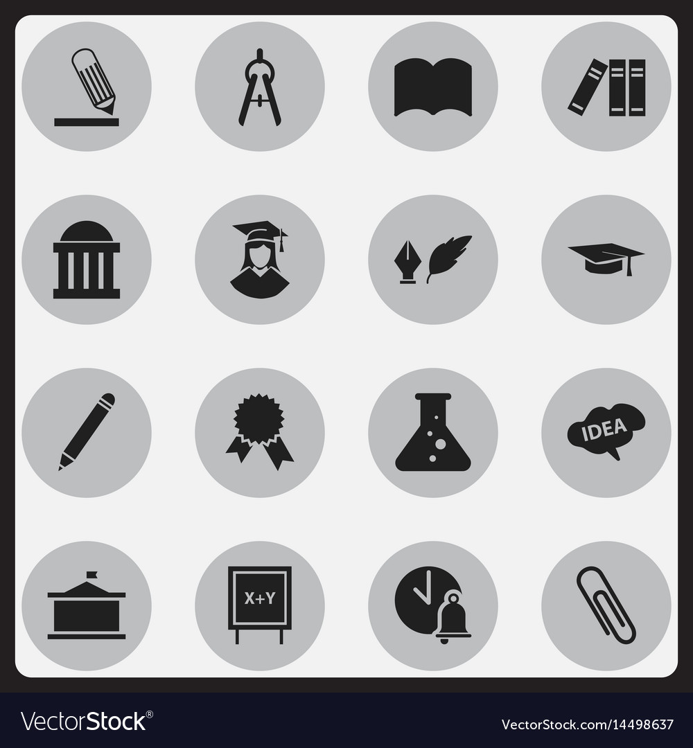 Set of 16 editable graduation icons includes