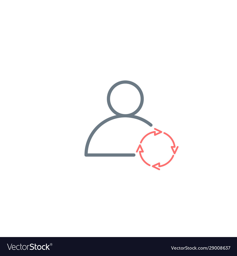 User icon with refresh or sync circle arrows