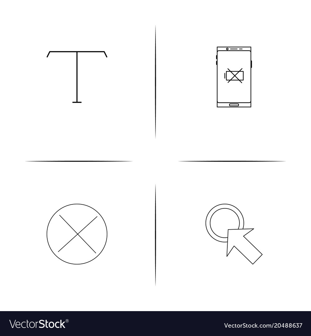 Web and text simple linear icons set outlined