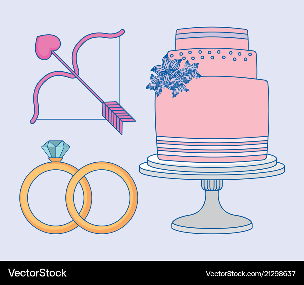 Wedding icon set Royalty Free Vector Image - VectorStock