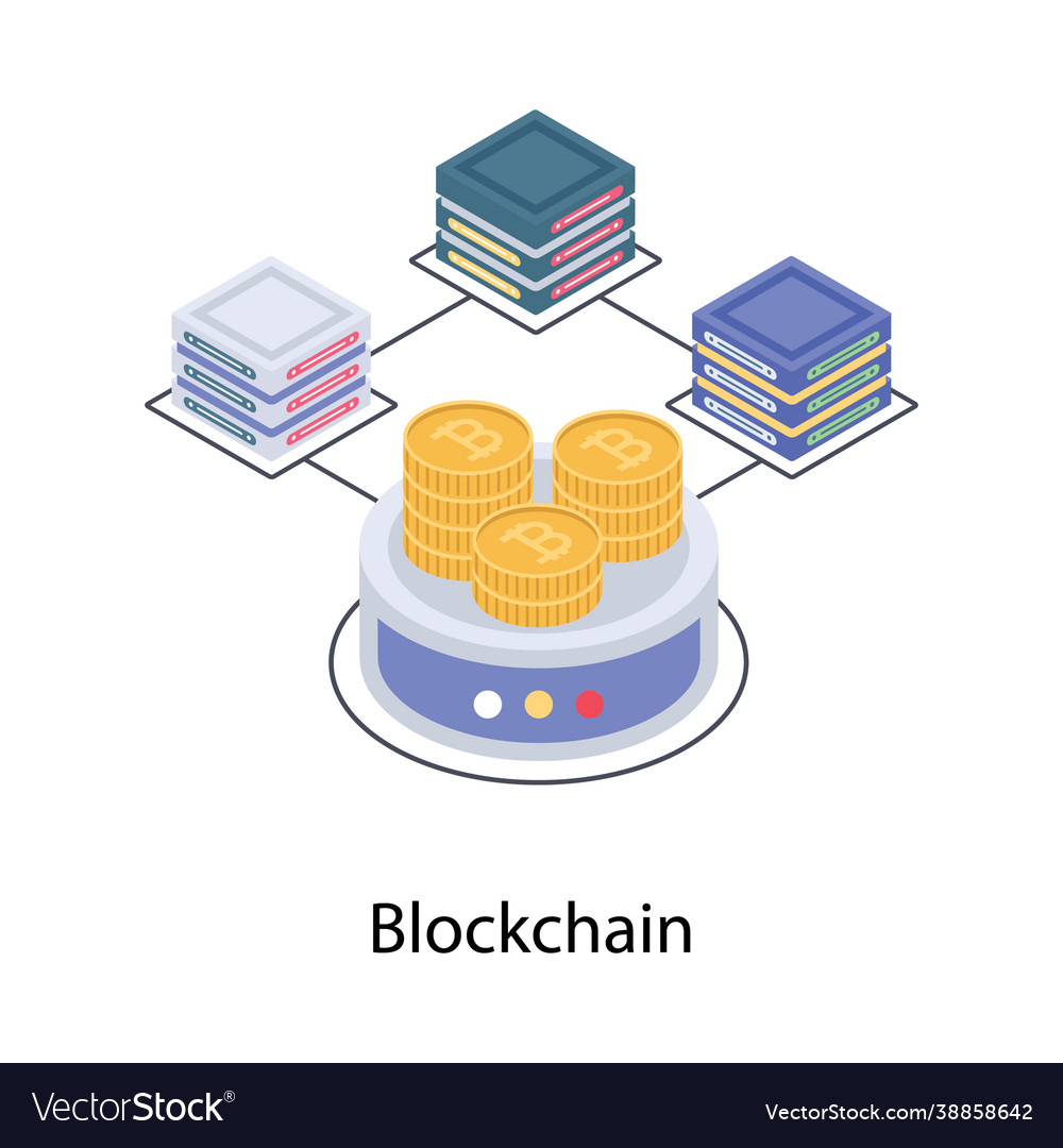 Blockchain network design Royalty Free Vector Image