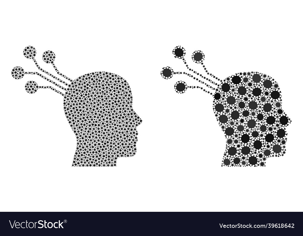 Brain machine interface icon - composition Vector Image Brain machine interface icon - composition