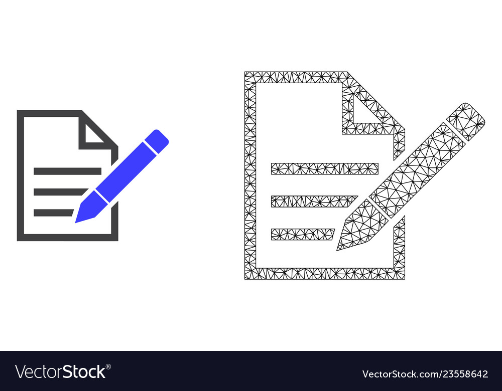 Carcass mesh edit text page and flat icon vector image Carcass mesh edit text page and flat icon