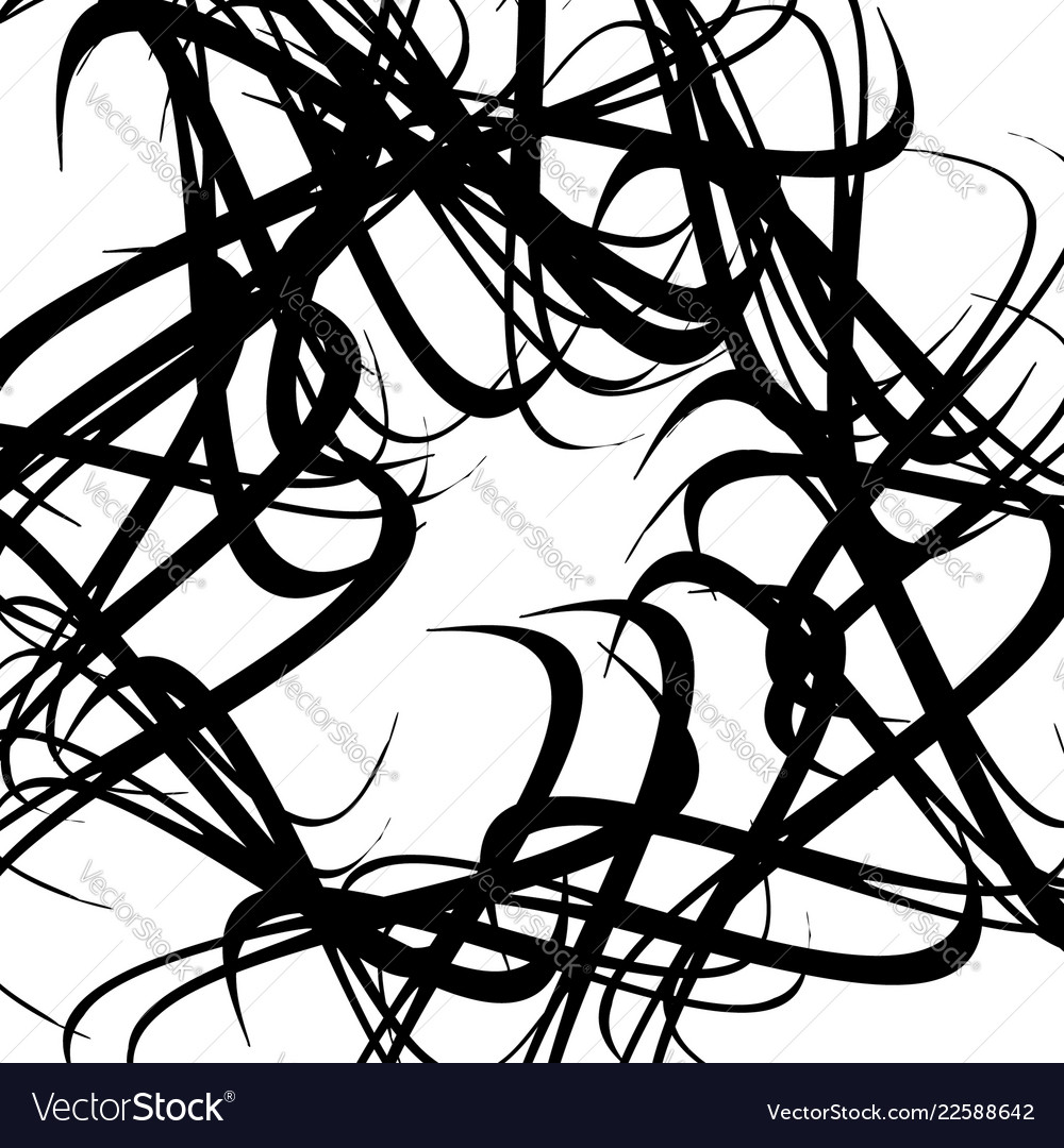Chaotic random curved lines abstract artistic vector image Chaotic random curved lines abstract artistic