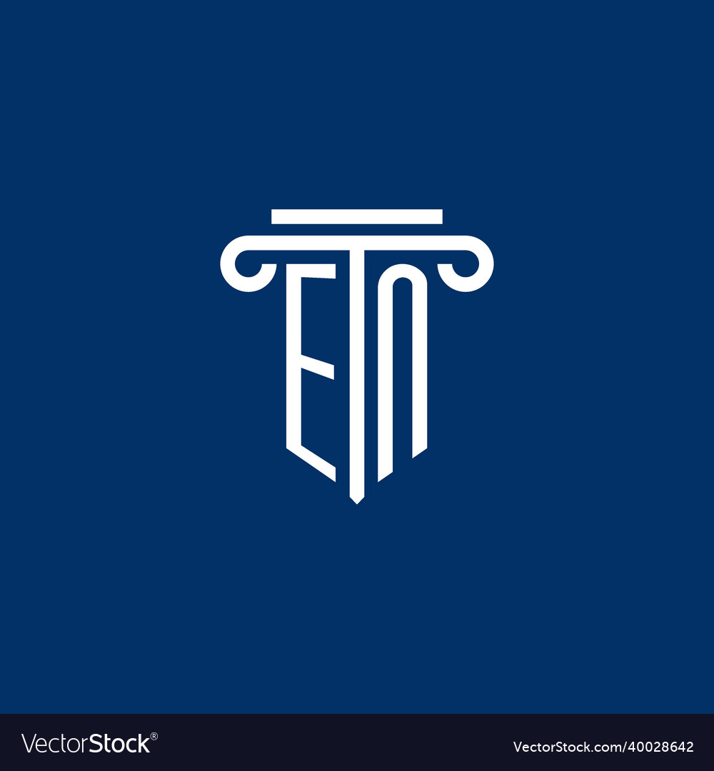 En initial logo monogram with simple pillar icon