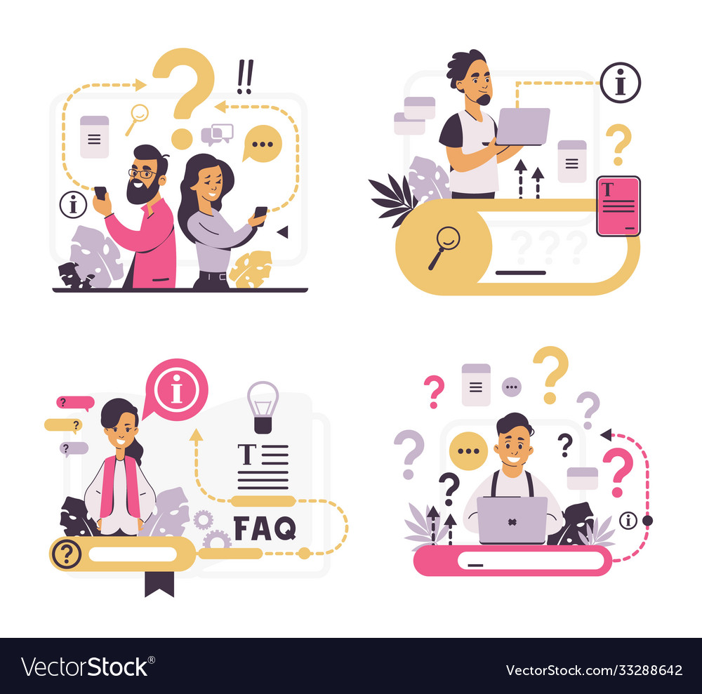 Faq concept customer support and forum question Vector Image