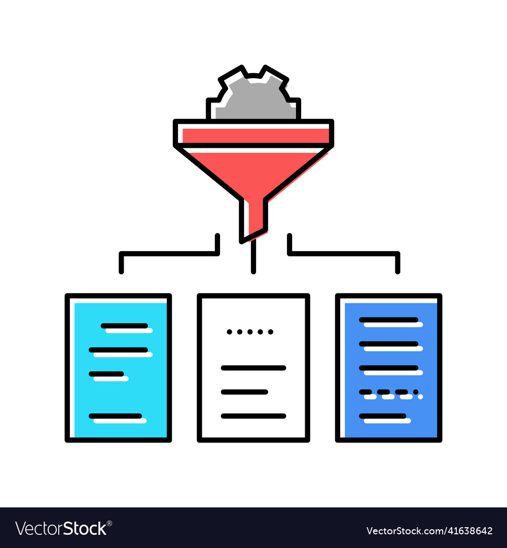 Filtration neural network color icon vector image Filtration neural network color icon