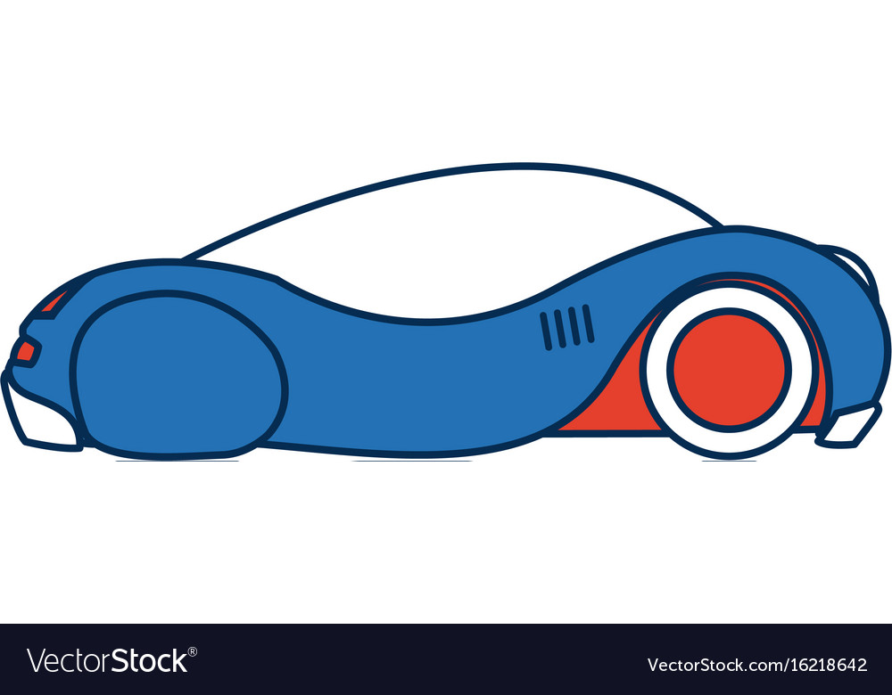 Futuristic Car Vehicle Smart Autonomous Side View Vector Image