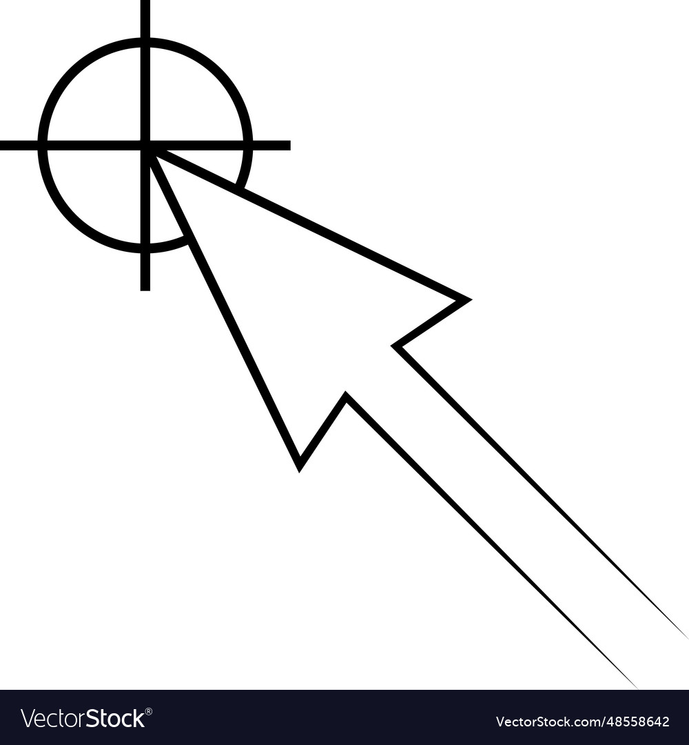 Icon Zeiger Ziel Cursor Pfeil in der Mitte