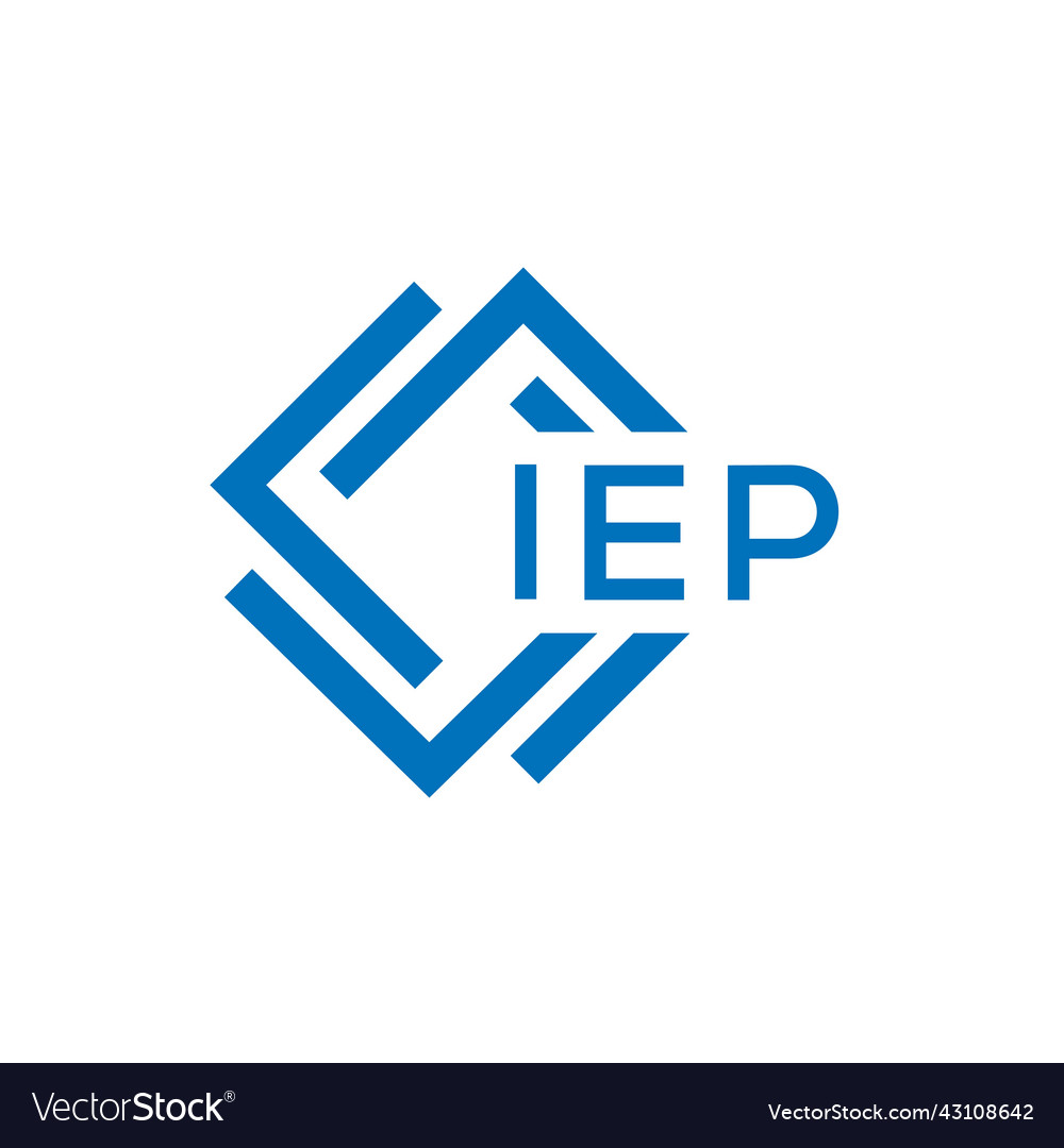 Iep letter logo design on white background