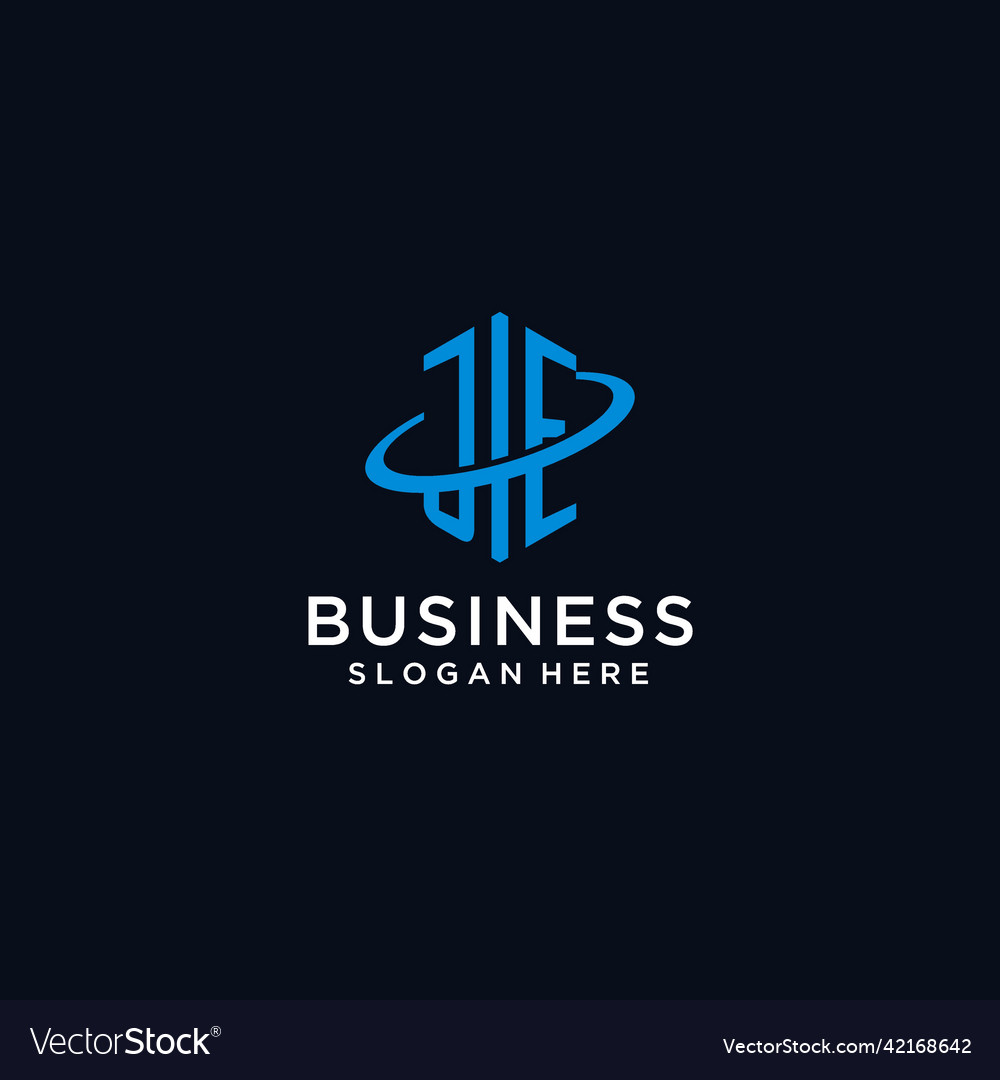 Je initial monogram logo with hexagonal shape vector image Je initial monogram logo with hexagonal shape
