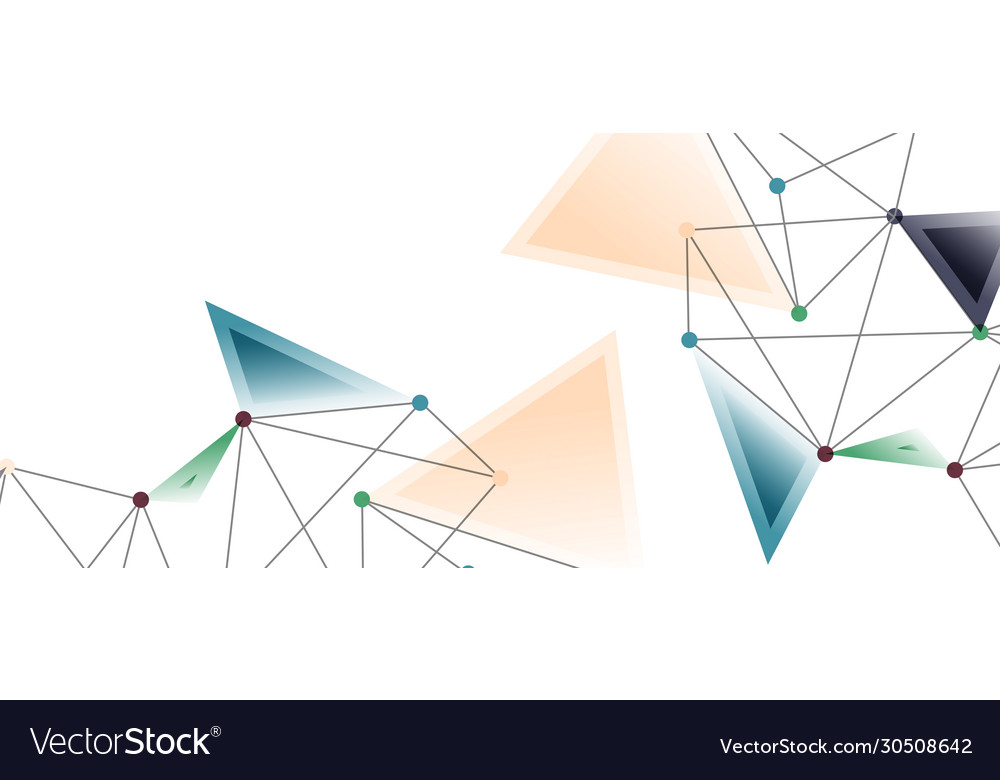 Line points connections triangular technology Vector Image Line points connections triangular technology