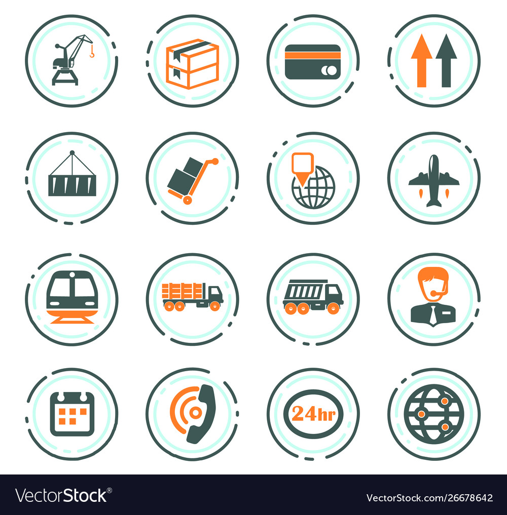 Logistic icons set Royalty Free Vector Image - VectorStock