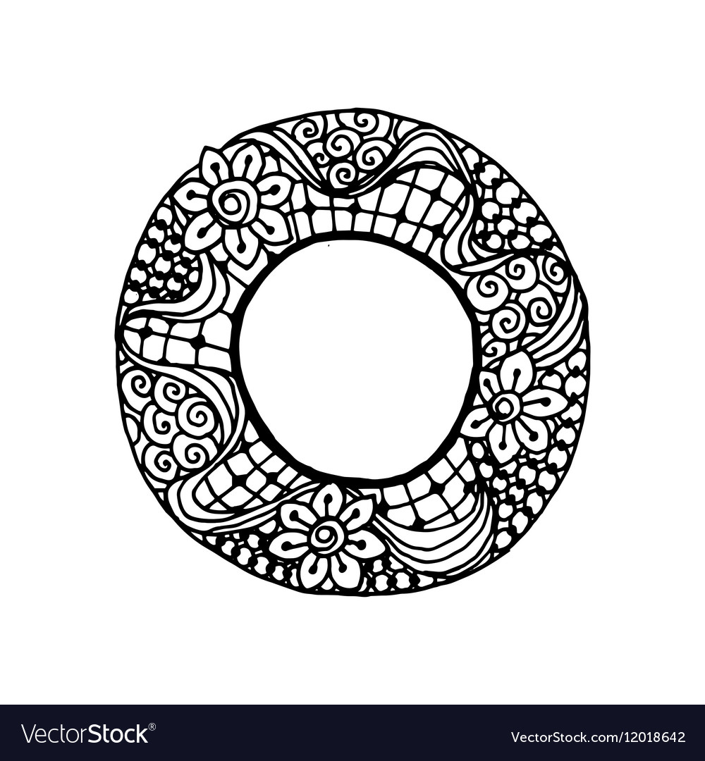 Mandala ethnic decorative element hand drawn Vector Image