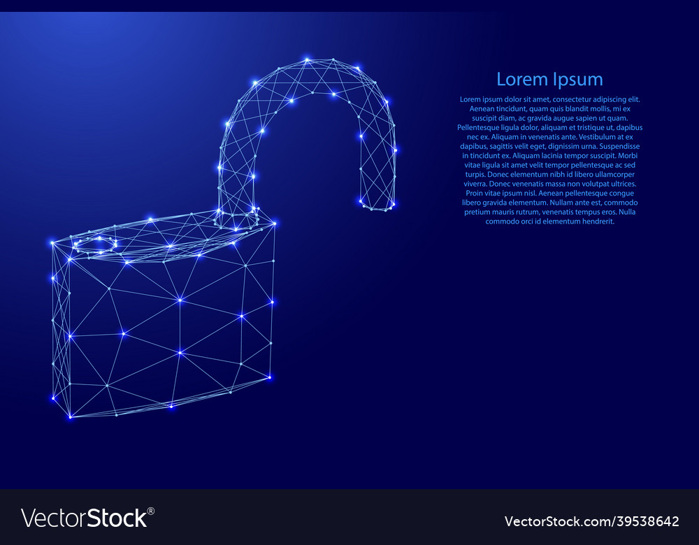 Padlock with open shackle symbol of vulnerability vector image Padlock with open shackle symbol of vulnerability