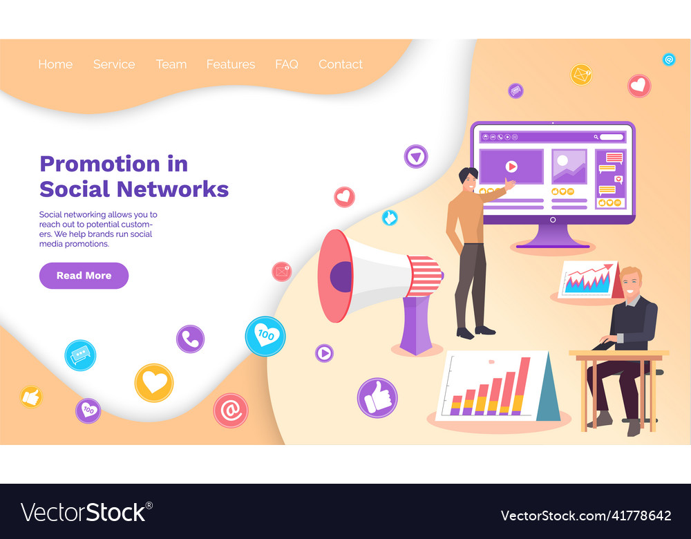 Promotion in social networks concept people Vector Image