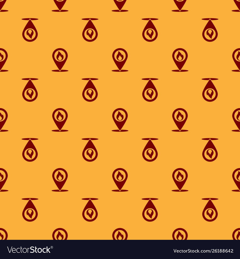 Red map pointer with fire flame icon isolated Vector Image Red map pointer with fire flame icon isolated