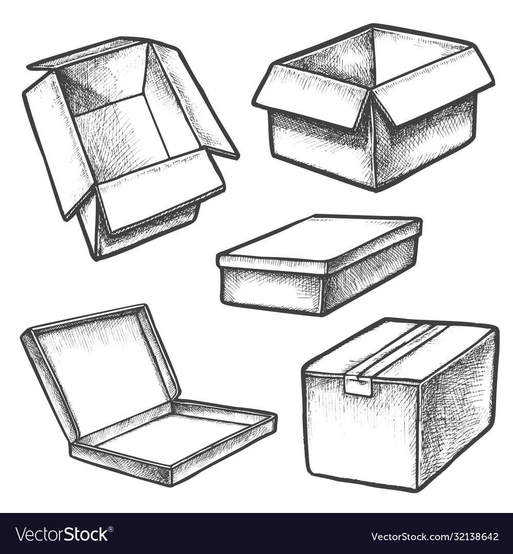 Hand Drawn Sketch Vector Illustration Of Open Box Royalty Free SVG  Cliparts Vectors And Stock Illustration Image 19648716