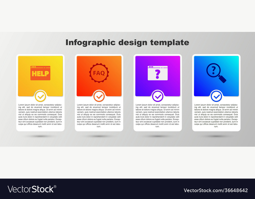 Set browser help label with text faq question vector image Set browser help label with text faq question