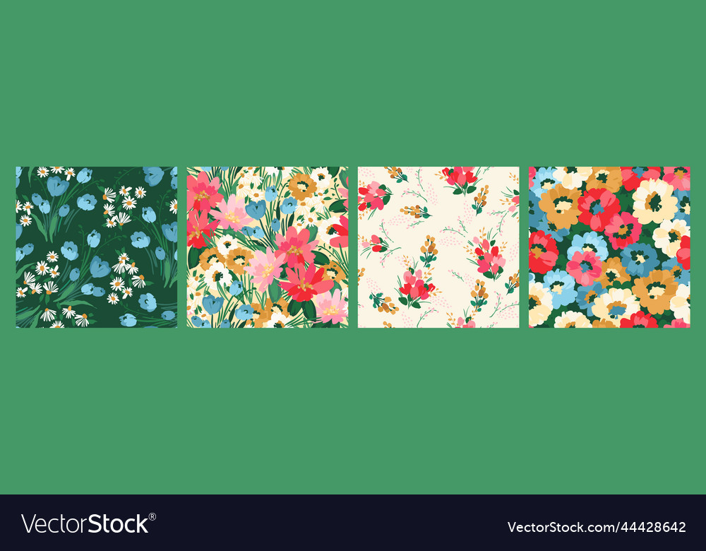 Set of lforal seamless patterns design