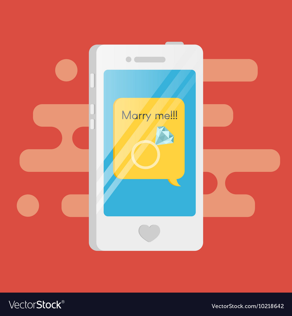 Smartphone with the text message inside speech