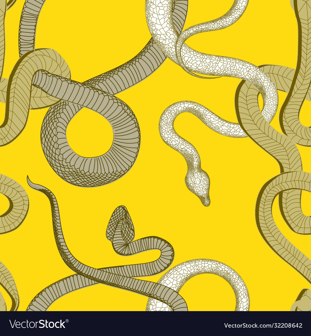 Snake Pattern on Yellow Background