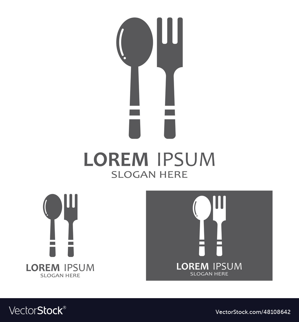 Spoonforkand knife icon logo design template