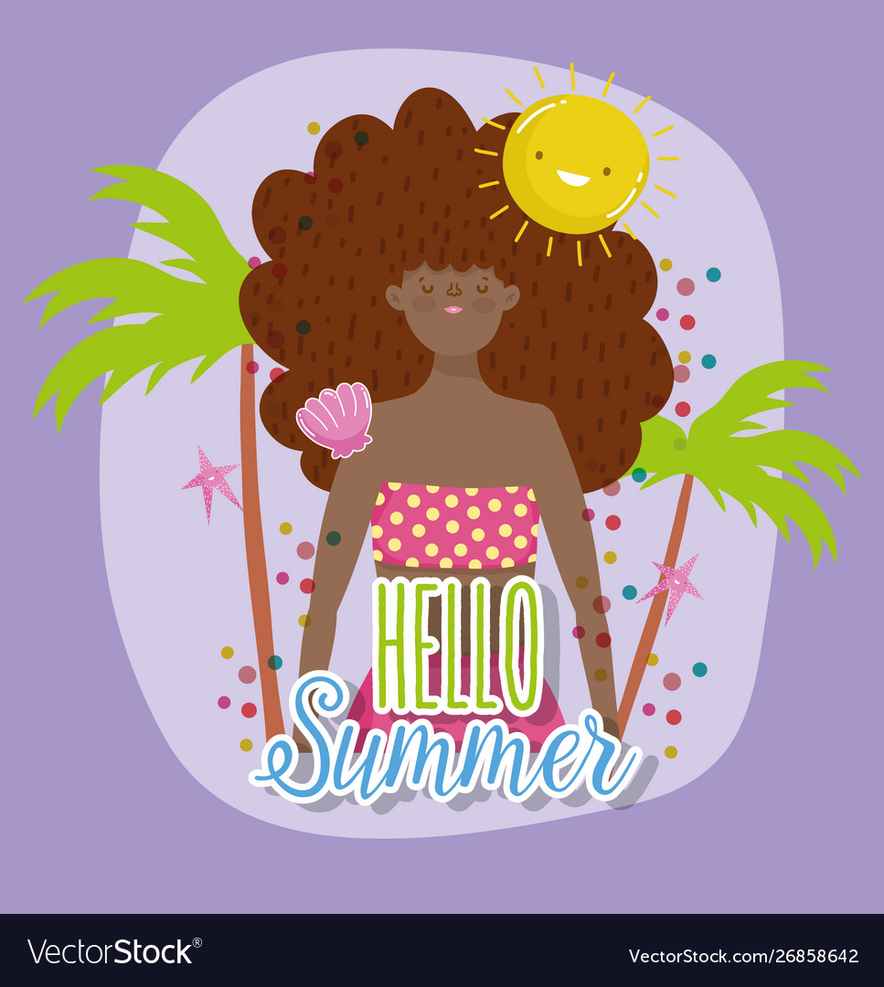 Woman hello summer holiday design