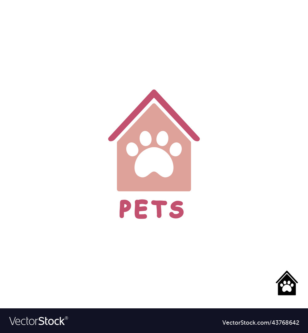 Zoo store logo goods for animals symbol paw Vector Image