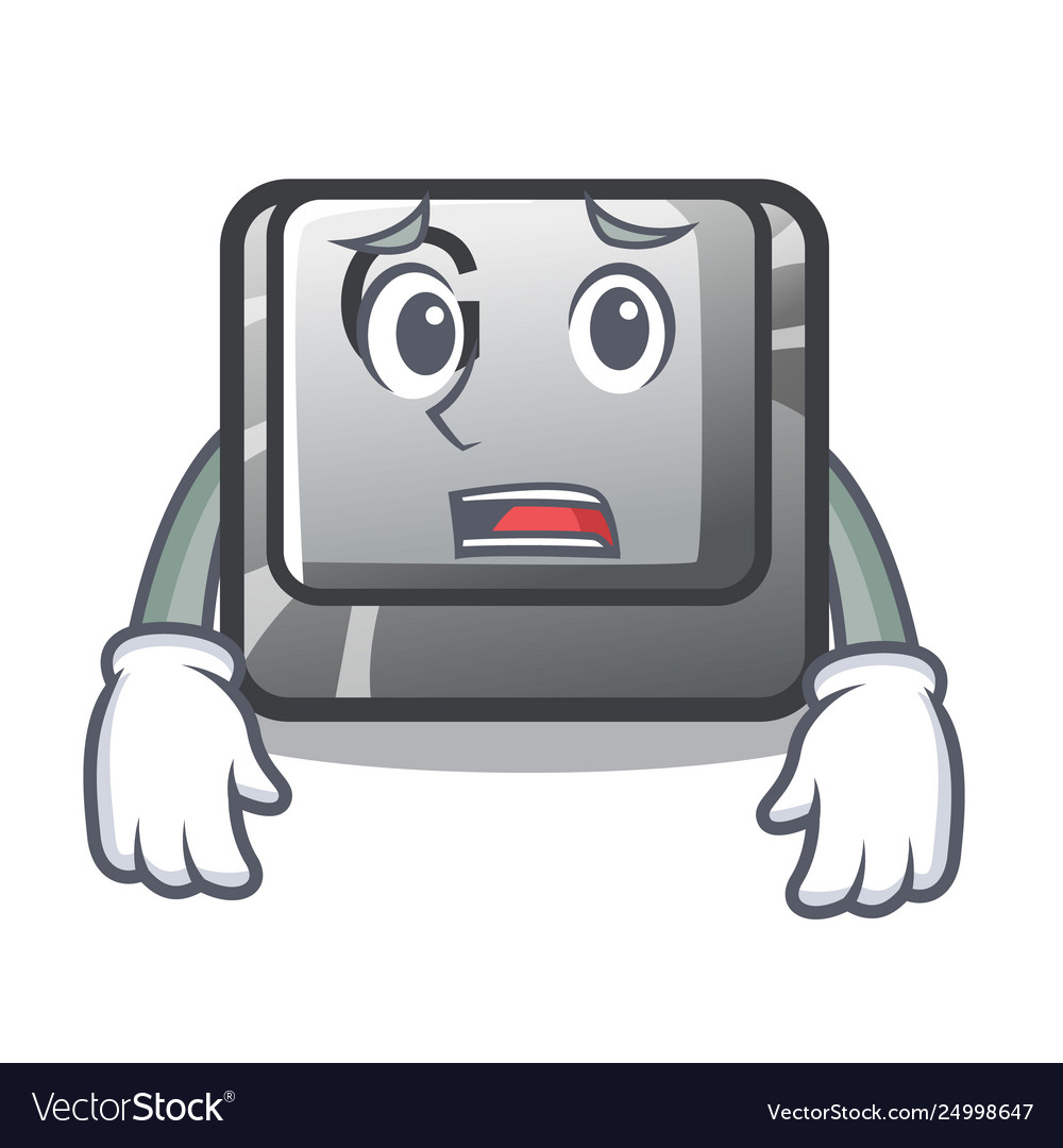 Afraid button g in character shape vector image Afraid button g in character shape