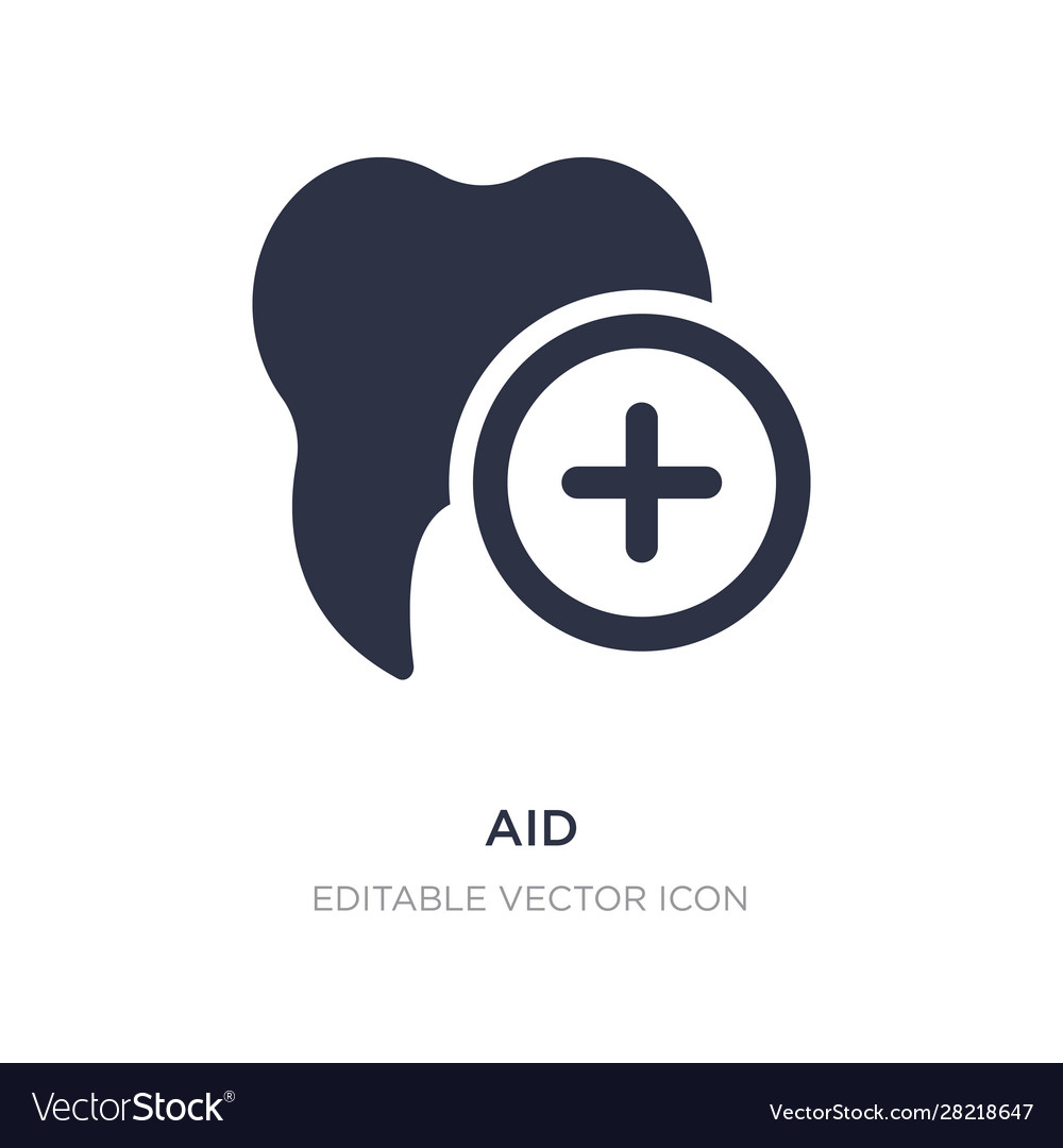 Aid icon on white background simple element from