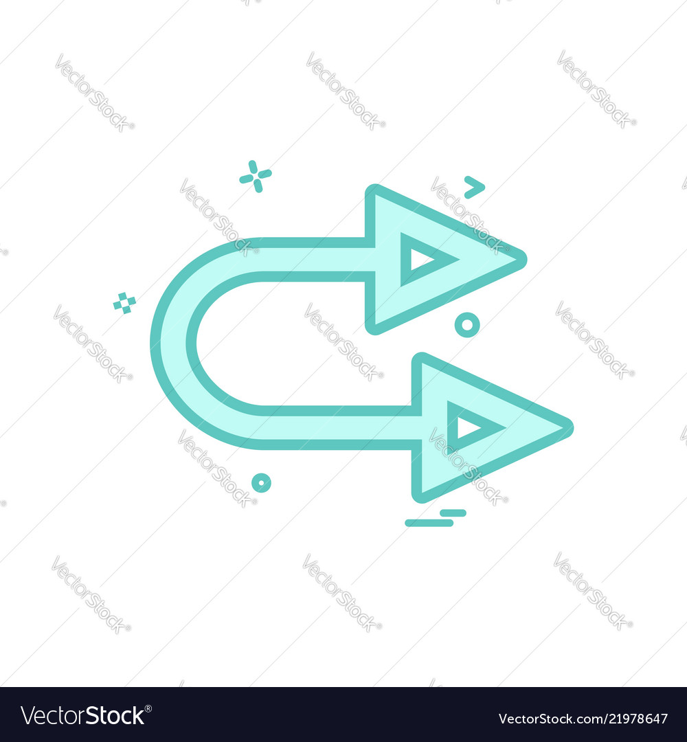 Arrow right same two way icon design vector image Arrow right same two way icon design