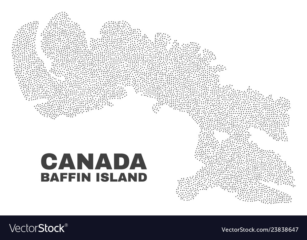 Baffin island map of points Royalty Free Vector Image