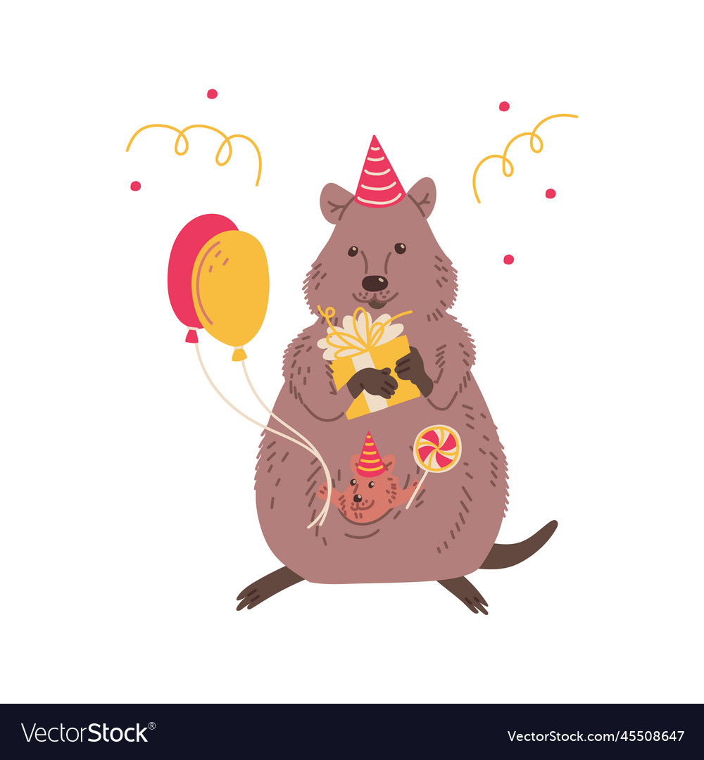 Geburtstagsgrüße Postkarte Mockup mit quokka