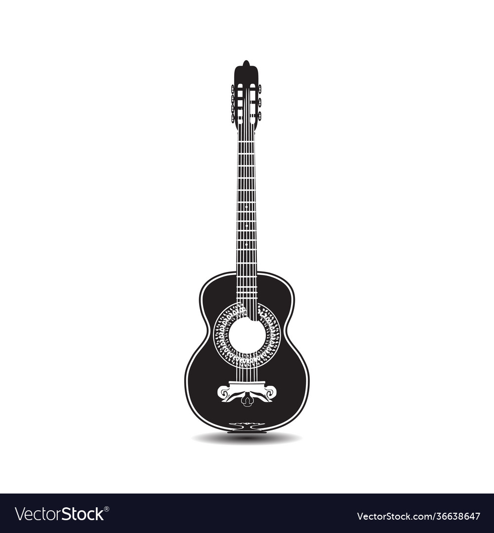 Black and white classic guitar