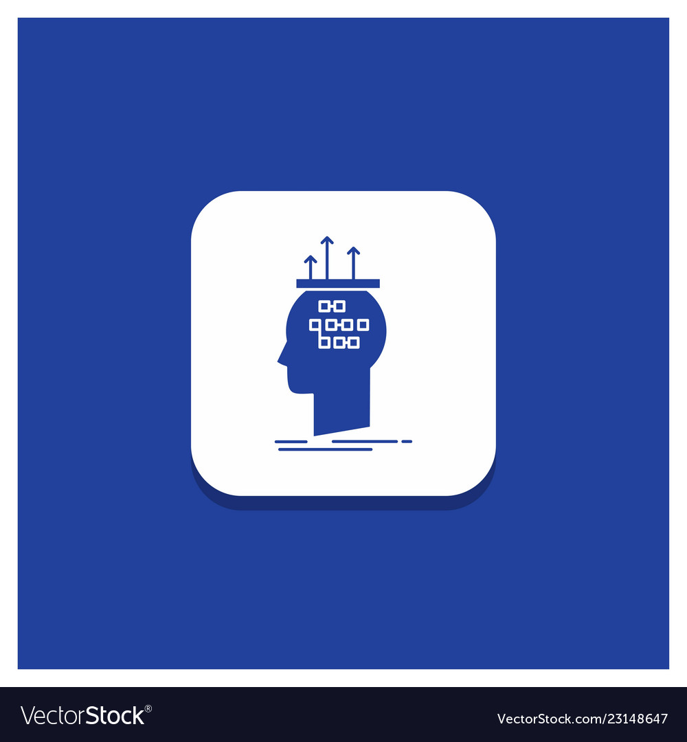 Blaue Runde Taste für Algorithmus Gehirn Schlussfolgerung vector image Blaue Runde Taste für Algorithmus Gehirn Schlussfolgerung