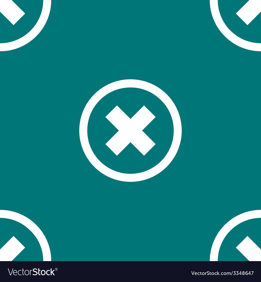 Cancel web icon flat design seamless pattern