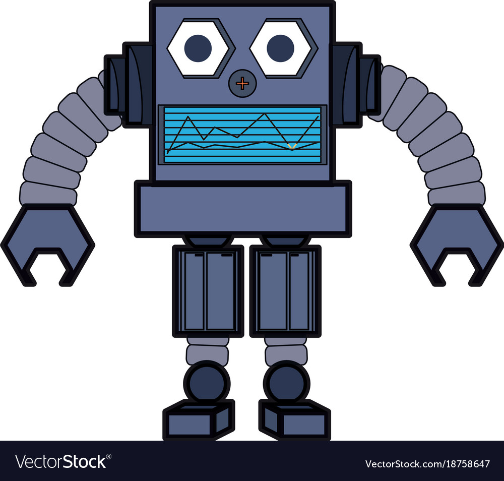 Cartoon robot design Royalty Free Vector Image