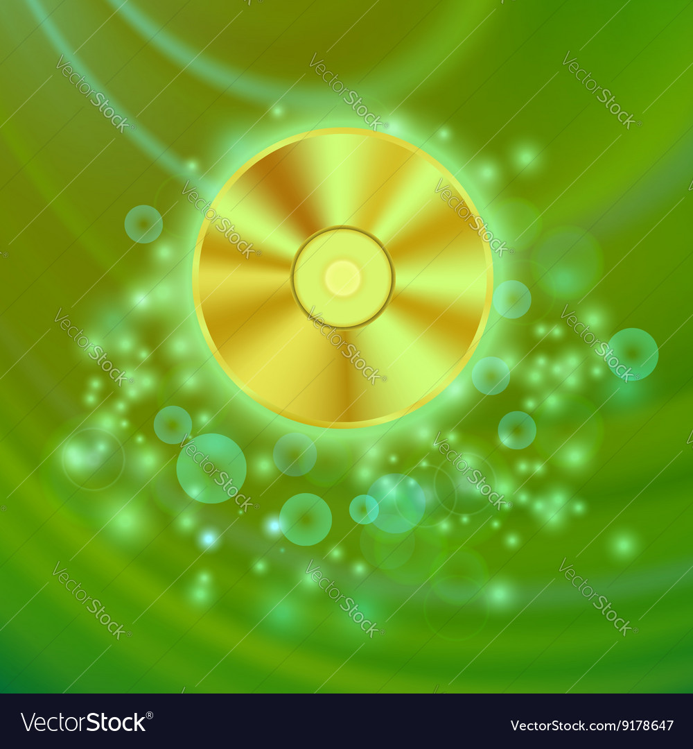 Compact disc isolated on green wave