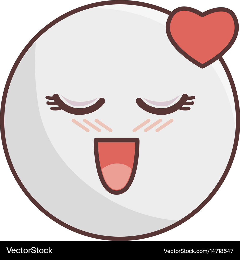 Cute face emoticon kawaii character Royalty Free Vector