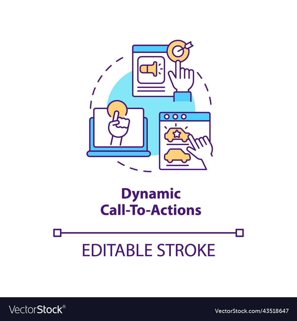 Dynamic call-to-actions concept icon Vector Image Dynamic call-to-actions concept icon
