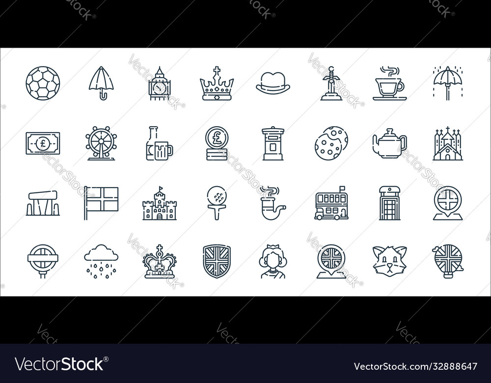 England line icons linear set quality