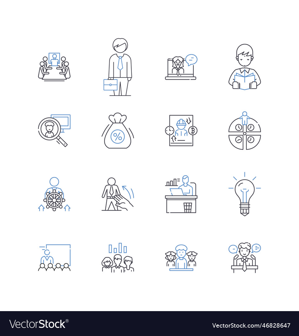 Execution capacity line icons collection Vector Image Execution capacity line icons collection