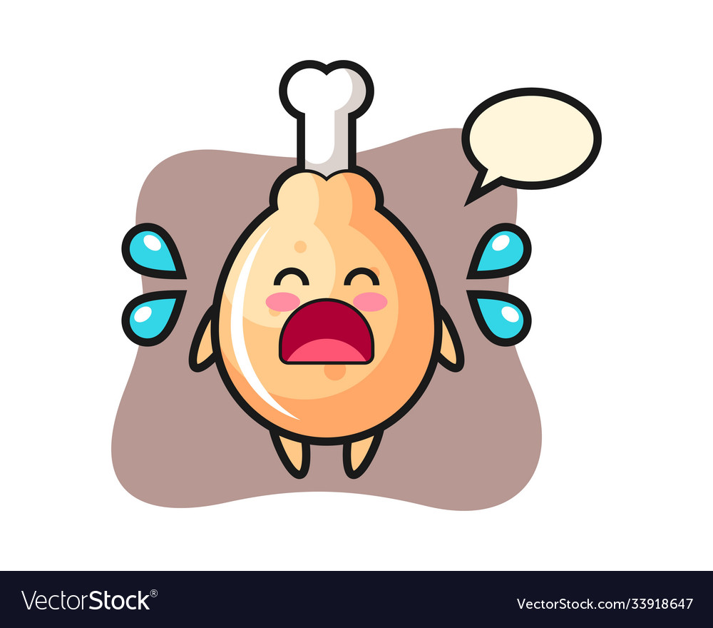 Fried chicken cartoon with crying gesture