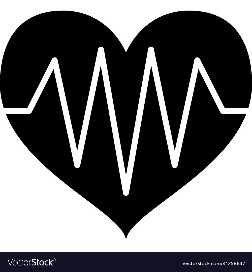 Heartbeat heart shape glyph icon