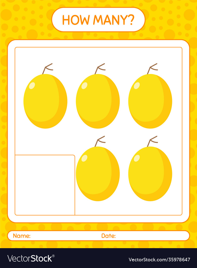 How many counting game with honeydew melon Vector Image How many counting game with honeydew melon