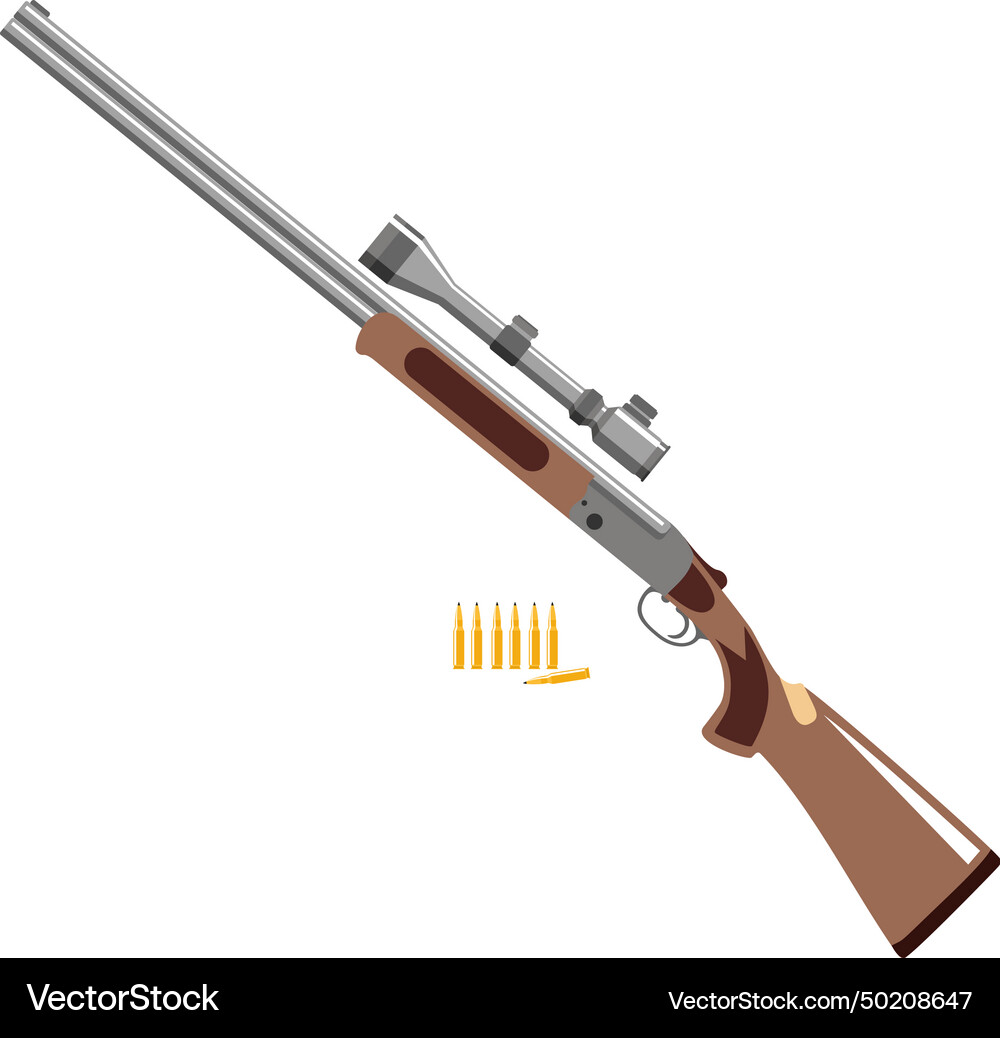 Hunting rifle with optical sight Royalty Free Vector Image